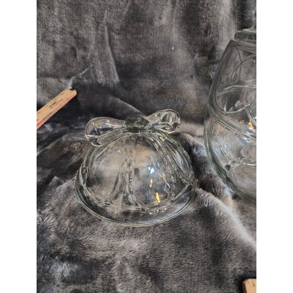 Anchor Hocking Easter Egg Shaped Glass Cookie Jar Easter Candy Jar Spring Decor - Picture 4 of 4